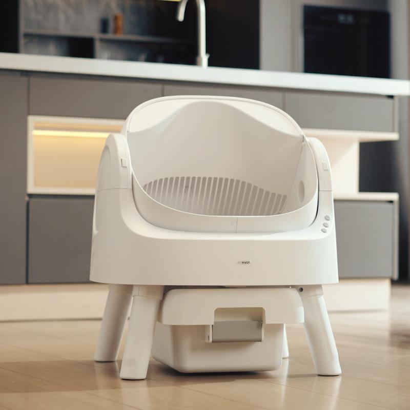 PetPivot AutoScooper 11 Open-Top Self-Cleaning Cat Litter Box, Odor-Free Waste Disposal includes Trash Bags