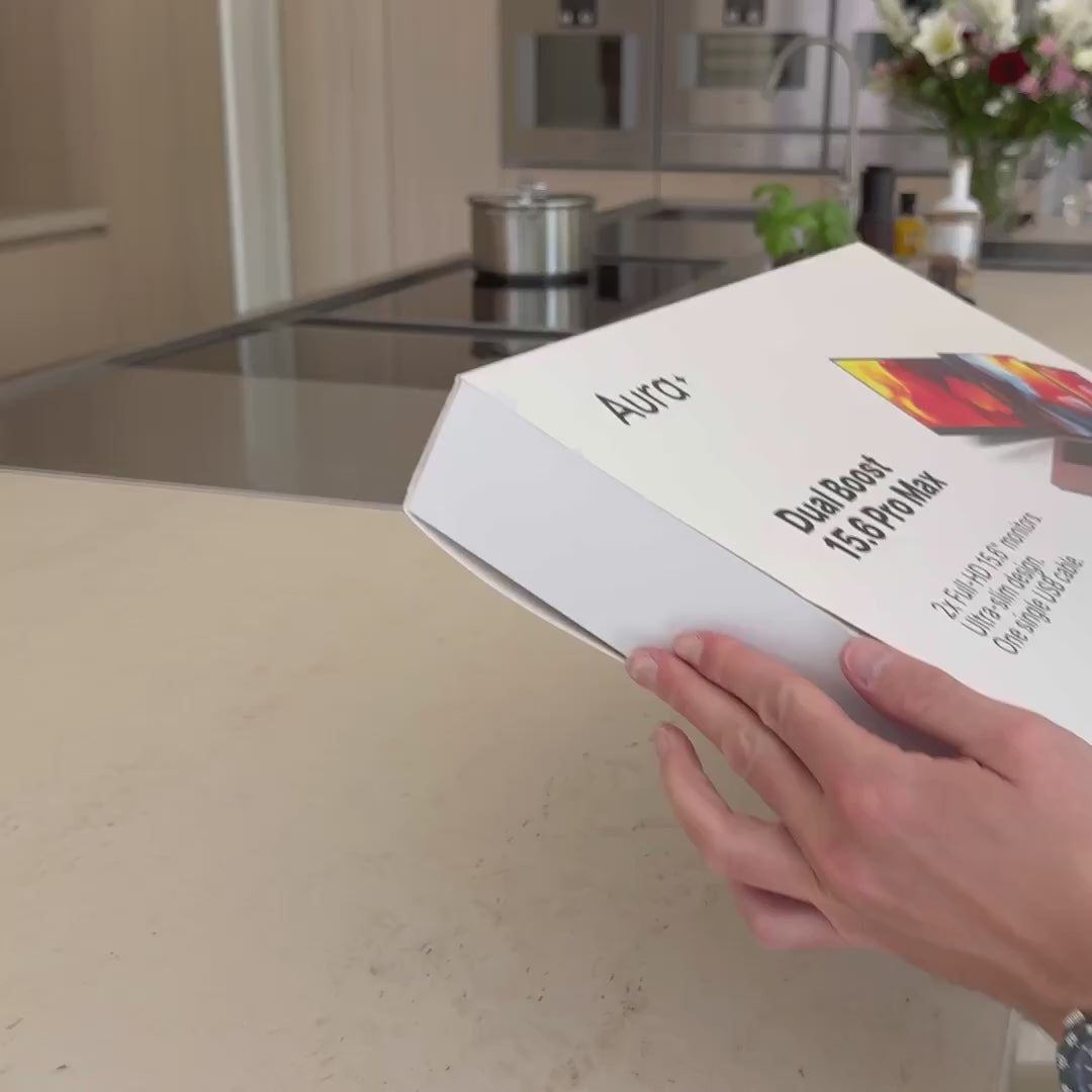 Upgrade your laptop with the Dual Boost 15.6″ Pro Max (Gen 3): dual full-HD portable monitors with single-cable USB-C connection, 300 nits brightness, 1200:1 contrast, and ultra-light design. Perfect for productivity, travel and mobile workstations.