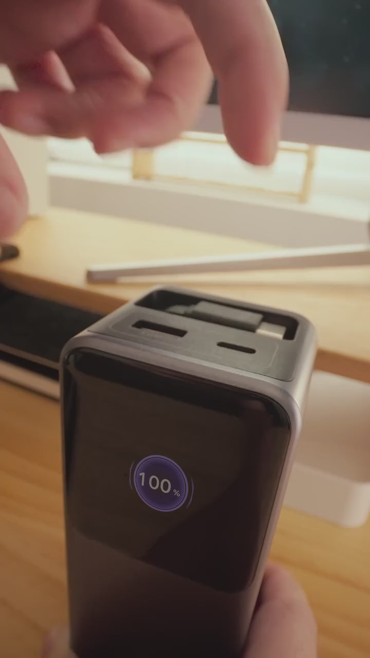 UGREEN 20000mAh portable power bank designed for fast and reliable charging while traveling or on daily commutes. This compact USB-C power bank supports 22.5W PD and QC fast charging technology, allowing smartphones, tablets, and other USB-powered devices to recharge quickly and safely. The slim and lightweight design fits easily in a pocket or bag, making it convenient for outdoor activities, work, or emergencies. Featuring a clear LED display, users can track remaining battery levels at a glance. Built-in